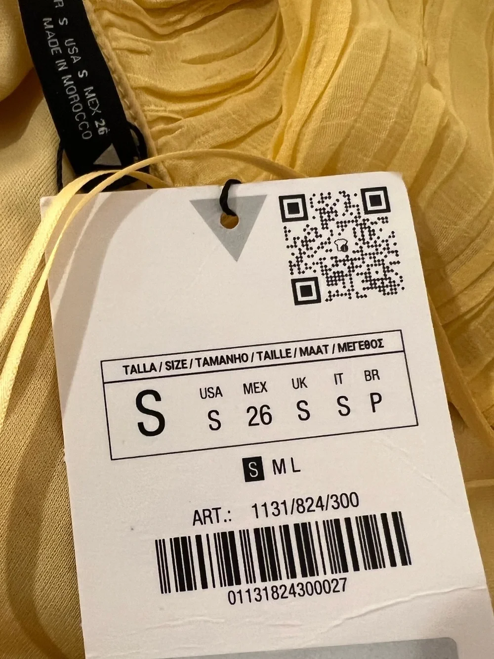 ZARA Asymmetrical Yellow dress with pleats and ruffles S NWT - Picture 15 of 15